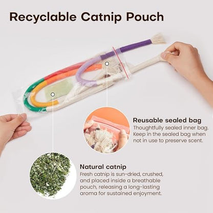 Potaroma Cat Toys Chew Ropes 3Pcs with Refillable Natural Catnip - Image 5