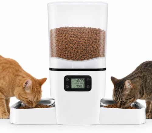 Automatic Cat Feeder for 2 Cats & Small Dog, 6L Large Capacity for Dry Food by MRSDAYU