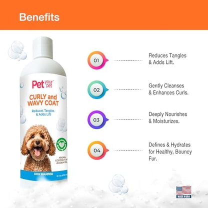 Natural Dog Shampoo for Curly & Wavy Coats, 16 Fl Oz - Image 2