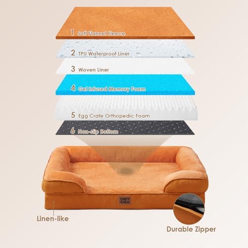 EHEYCIGA Orthopedic Dog Beds Large Sized Dog, Waterproof Washable Pet Bed - Image 5