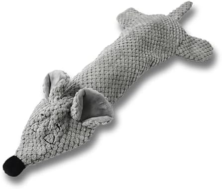 Dog Toys, Squeaky Plush No Stuffing Crinkle Dog Toy for Small Medium Large Dogs, Interactive Puppy Teething Water Bottle Dog Chew Toy (Mouse) by KrauzPet