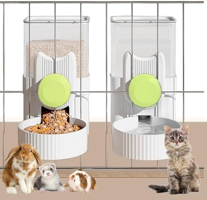 kathson Rabbit Feeder for Cage,Bunny Water Bottle,Pet Food Dispenser,Green by kathson