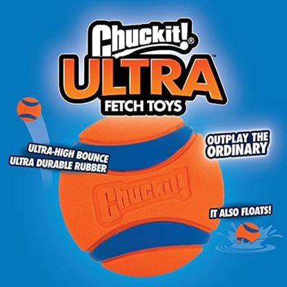 Chuckit! Ultra Ball Dog Toy with Cleaning Bucket, Medium 2.5-in, 8-Pack - Image 3