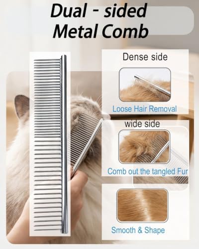 Undercoat Rake for Dogs & Cats, White - Image 4