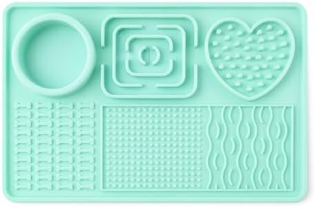 6-Zone Dog Lick Mat & Slow Feeder – Silicone Enrichment Feeding Mat for Dogs & Cats – Anxiety Relief, Slows Eating, Suction Cup, Dishwasher Safe – BPA Free Pet Feeding Mat (Mint) by Unknown