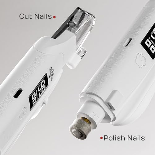 2-in-1 Dog Nail Clipper and Grinder with LED Light, USB Rechargeable Quiet Electric Pet Nail Trimmer for Dogs and Cats with Safety Guard - Image 2