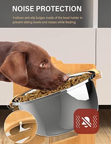 Vantic Elevated Dog Bowls, Adjustable Bowl Stand Large/XLarge, Natural - Image 5