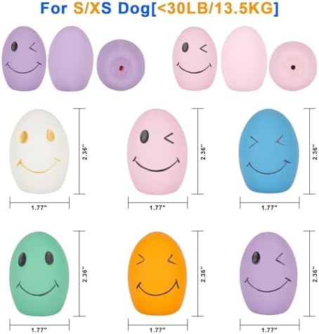 Dog Squeaky Toy, Latex Bouncy Egg Balls Squeaker for Small Dogs, Puppy Durable Rubber Squeak Balls for Teddy Interactive Fetch Play (6 PCS)… - Image 2