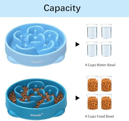 MateeyLife 2-Pack Slow Feeder Dog Bowls, 4 Cups, Dog Puzzle Feeder Bowl - Image 5