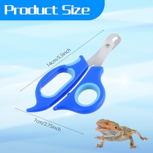 Stainless Steel Bearded Dragon Claw Trimmer, Reptile Clippers for Small Reptiles, Turtle, Chameleon, Hedgehog(Blue) - Image 2