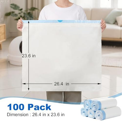 100 Count Litter Box Liners for Litter Robot 4 and 3 Waste Bags - Image 5