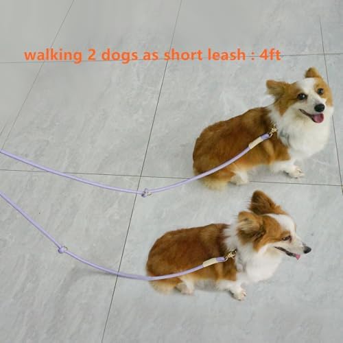 Multifunctional 8.5 ft Nylon Rope Hands Free Dog Leash for Running Small Medium Large Dogs, Waist Leash for Dog Walking, Adjustable Crossbody Over Shoulder Lead (Light Purple, 8.5FT x 10MM) - Image 3