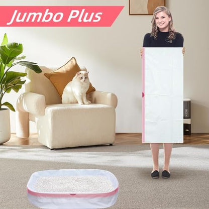 25 Count Jumbo Cat Litter Box Liners, Heavy Duty Cat Litter Bags, Extra Thick Litter Pan Liners with Drawstring for Pet Cat Litter Tray (45" x 18") - Image 6