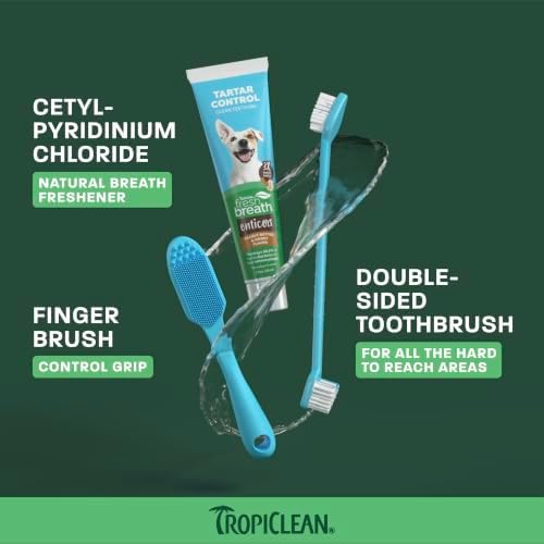 TropiClean Fresh Breath Dog Tooth Brushing Kit, Peanut Butter Flavor - Image 5