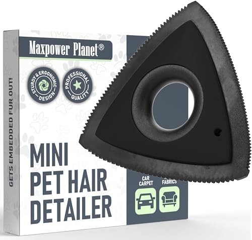 Maxpower Planet Dog Hair Remover, Reusable Fur Remover for Car Carpet, Cleaner Truck Detailing, Easy Use Car Detailing Mini Hair Removal Tool, Pet Removal Tool for Pet Fur (Black) by MaxpowerPlanet