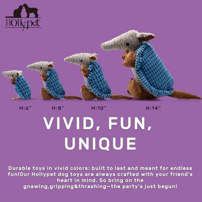 Hollypet Armadillo Squeaky Dog Toys for Medium Large Dogs, 10" - Image 2