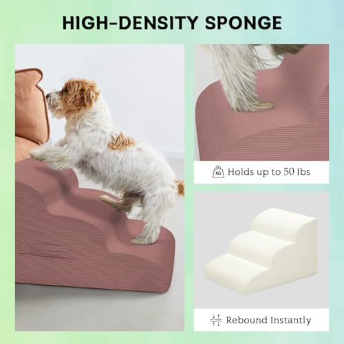 Mesa Lemon 4 Step Dog Stairs Pet Ramp for High Beds, Sofas and Cars - Image 5