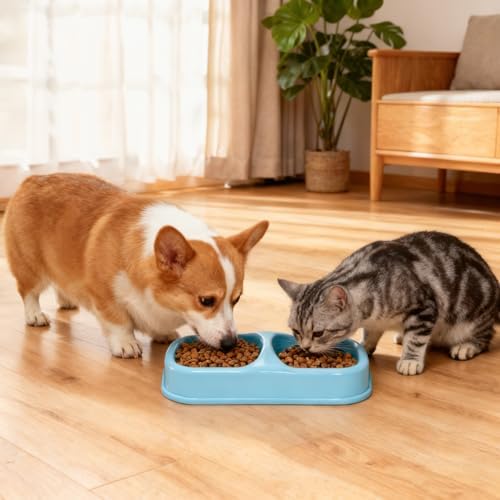 12 Pieces Plastic Double Cat Bowls, Dog Food Water Bowl Set - Image 5