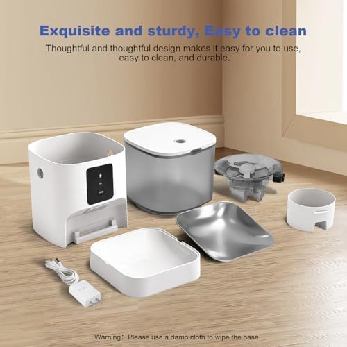 ANDOLL HOME 2.4G Automatic Cat Feeder, 4L WiFi Food Dispenser with 10s Voice Recorder, Pet Feeder up to 10 Meals per Day, Timed Cat Feeder with Dry Food Sealed Ring - Image 4