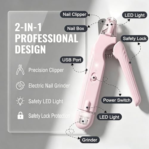 2-in-1 Dog Nail Grinder & Dog Nail Clipper for Sensitive Pets - Image 2