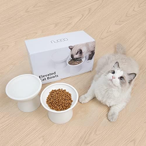 CEEFU 2-Pack Elevated Ceramic Cat Bowls Extra Wide for Food & Water - Image 4