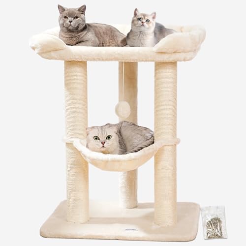Happi N Pets Cat Tree, Cat Scratching Posts with Large Bed for Big Cats by HappiNPets