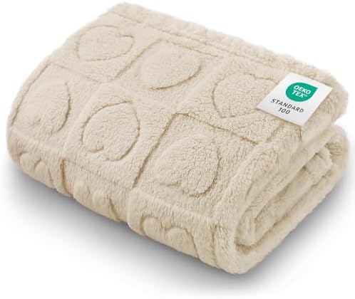 Luciphia Small Dog Blanket Washable Pet Bed Cover Soft Fluffy Puppy Blanket with Premium Fleece 300GSM Cozy Calming Cat Blankets for Indoor Cats Beige 30x20 inch by luciphia
