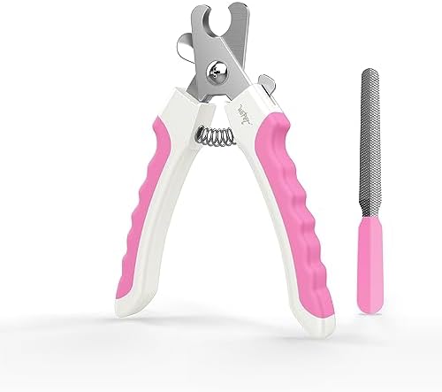 WePet Dog Nail Clippers U10.1, Dog Nail Trimmer Large Breed with Quick Sensor, Razor Sharp Blade Professional Pet Nail Clipper with Safety Guard and Nail File, Rose Pink by WePet