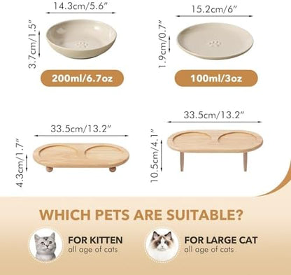 Havniva Elevated Cat Bowls, Cat Food and Water Bowl Set, Ceramic Cat Bowl - Image 2
