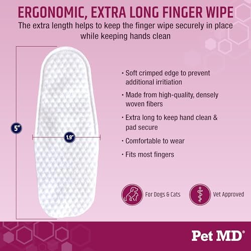Pet MD Wrinkle Finger Wipes for Dogs & Cats - Pet Tear Stain Remover - 50ct - Image 6