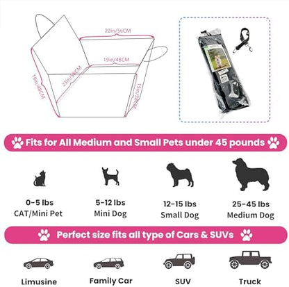 Medium Dog Car Seat - Scratchproof Waterproof Booster Seat for Large Dogs, SUVs, Cars & Trucks - 19" x 23" x 19" - Image 5