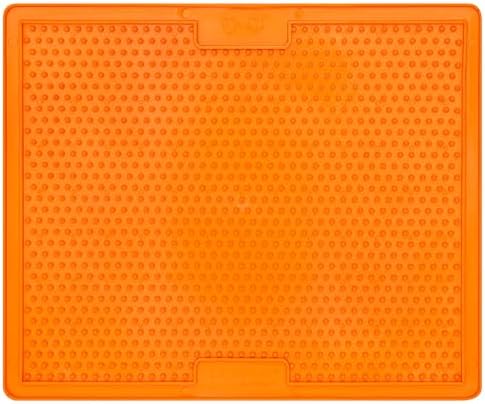LickiMat X Large Breed Soother Dog Lick Mat, Dog Calmer, Slow Feeder, Anxiety Reliever Alternative to Puzzle Toys, Slow Feeding Bowls. Use Peanut Butter, Wet, Raw, Mixed Food, Healthy Treats - Orange - Image 3