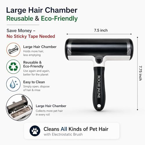 Pet Hair Remover Roller, Reusable Lint Roller for Pet Hair, Cat & Dog Hair Remover for Furniture, Couch, Carpet, Car, Bedding and Clothes, Portable Eco-Friendly Fur Remover - Image 6