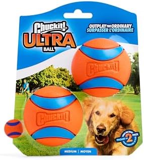 Chuckit! Ultra Ball Dog Toy - Medium Bouncy Fetch Balls for Dogs 20-60 lbs - Made from Durable Rubber - Floating Water Pet Toys - Size Medium - 2.5-inch Diameter - Pack of 12 - Image 2