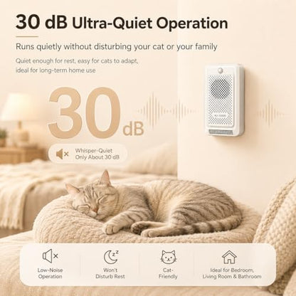 Cat Litter Deodorizer, Smart Odor Control for Cat Litter Box, Plant-based Cat Odor Eliminator, Rechargeable Pet Odor Eliminator with Plant-Based Oil, Safe & Quiet Air Freshener for Pet Homes - Image 7