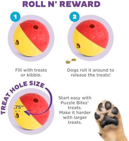Outward Hound Nina Ottosson Treat Tumble Dog Toy Puzzle Ball, 5.8" - Image 4
