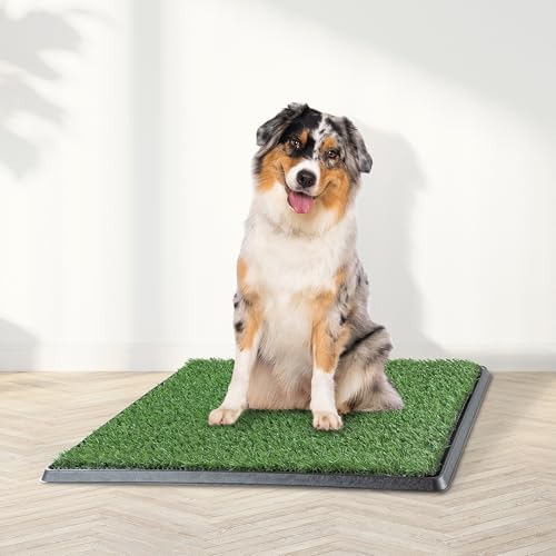 Artificial Grass Puppy Pee Pad for Dogs and Small Pets - 20x25 Reusable 4-Layer Training Potty Pad with Tray - Dog House and Pet Supplies by PETMAKER - Image 2