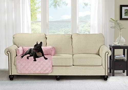 Brilliant Sunshine Silver Pink Velvet Dog Sofa Slipcover, Medium - Image 2