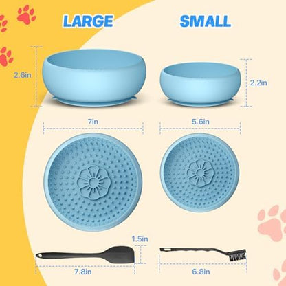 2 Pack Dog Lick Bowl, Slow Feeder Licking Bowl(Blue) - Image 7