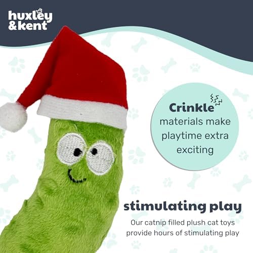 Huxley & Kent Plush Crinkle Catnip Cat Toy, Dilly Claus - Image 7