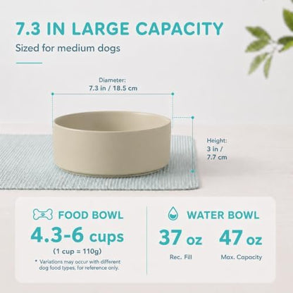 Havniva Ceramic Dog Bowls, 7.3” Dog Food and Water Bowl, Pet Feeding Bowl - Image 2