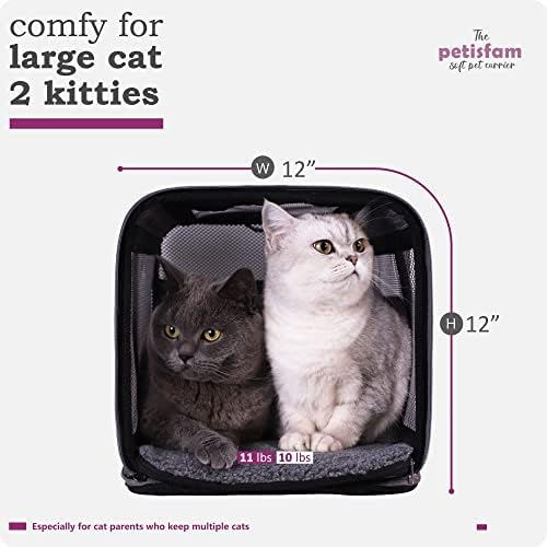 Soft Pet Carrier for Large and Medium Cats, 2 Kitties, Small Dogs. Easy to Get Cat in, Great for Cats that Don't Like Carriers (Viva Magenta) - Image 5
