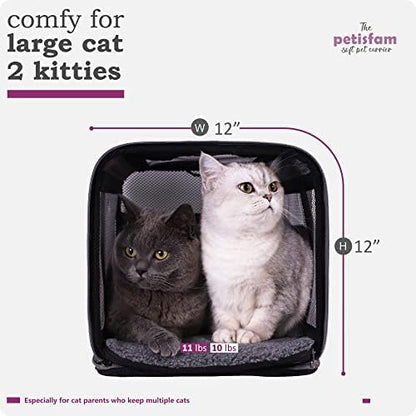 Soft Pet Carrier for Large and Medium Cats, 2 Kitties, Small Dogs. Easy to Get Cat in, Great for Cats that Don't Like Carriers (Viva Magenta) - Image 5