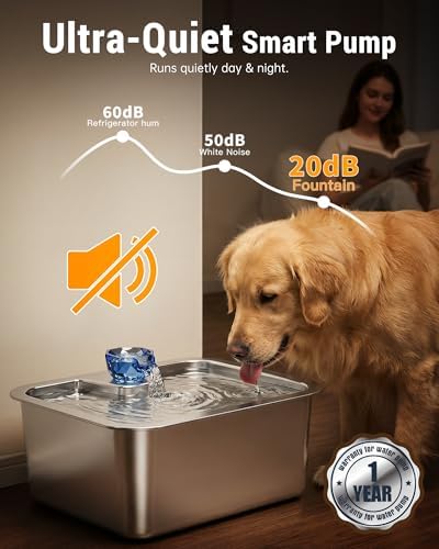 PETNF Dog Water Fountain Pump Replacement for Stainless Steel Large Dog Fountain, Compatible with D2341/D2419/D2223/D2322 Models, Ultra Quiet & Long Lifespan - Image 4