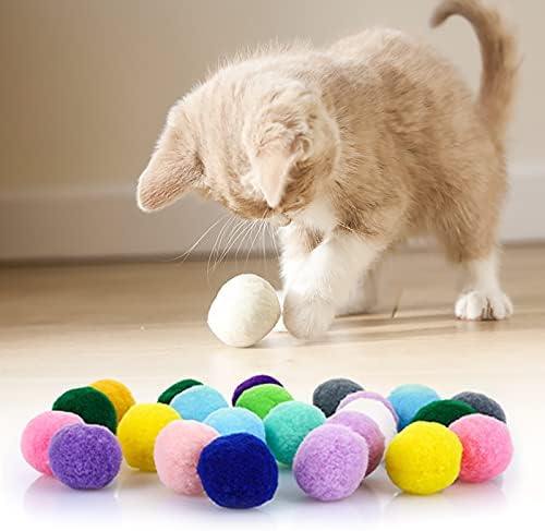 Molain Large Cat Toy Balls, Soft Cat Balls 1Inch Kitten Pom poms Ball Cat Play Toy (30 Pcs) - Image 2