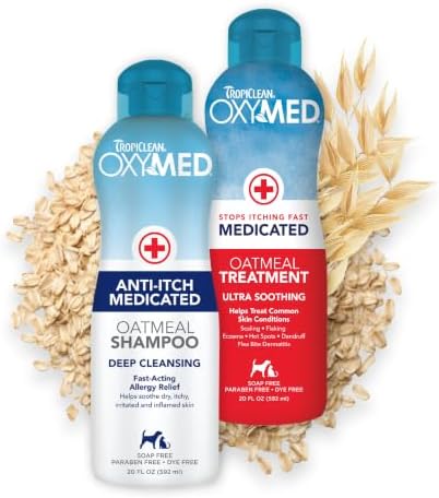 TropiClean OxyMed Medicated Dog Shampoo and Conditioner Set, 2 Pack by TropiClean