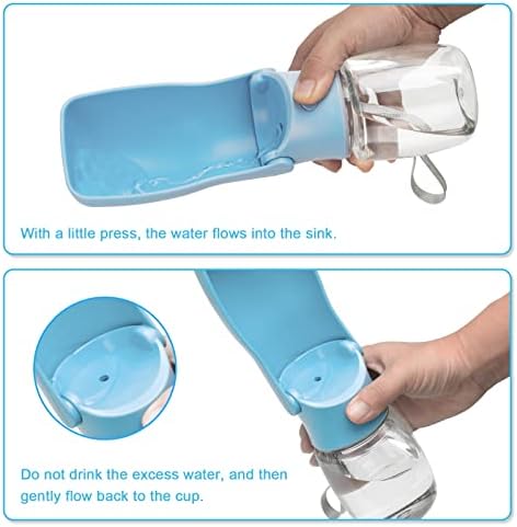 Portable Dog Water Bottle, Foldable Water Bottle for Dog, SkyBlue, 12oz - Image 4