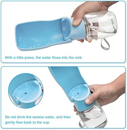 Portable Dog Water Bottle, Foldable Water Bottle for Dog, SkyBlue, 12oz - Image 4