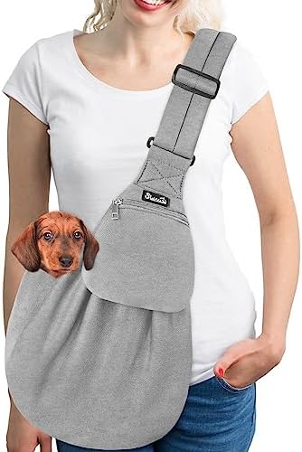 SlowTon Dog Carrier Sling - Thick Padded Shoulder Strap Adjustable, Cloud L by SlowTon
