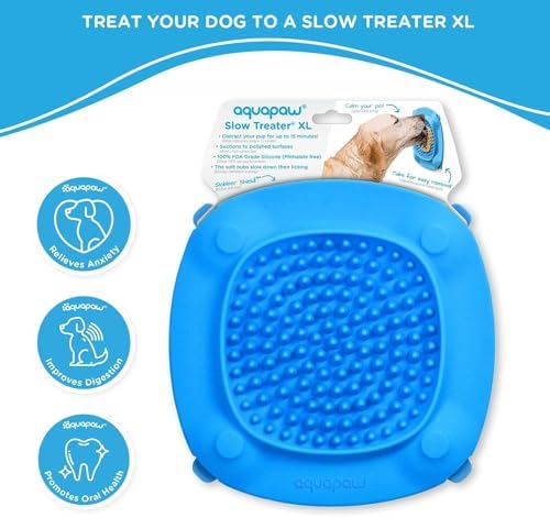 Aquapaw Lick Mat for Dogs with Suction Cups - XL, Blue, 1-Pack - Slow Feeder Lick Pads for Dogs & Grooming Enrichment - Food Mat for Peanut Butter Treats - Image 5